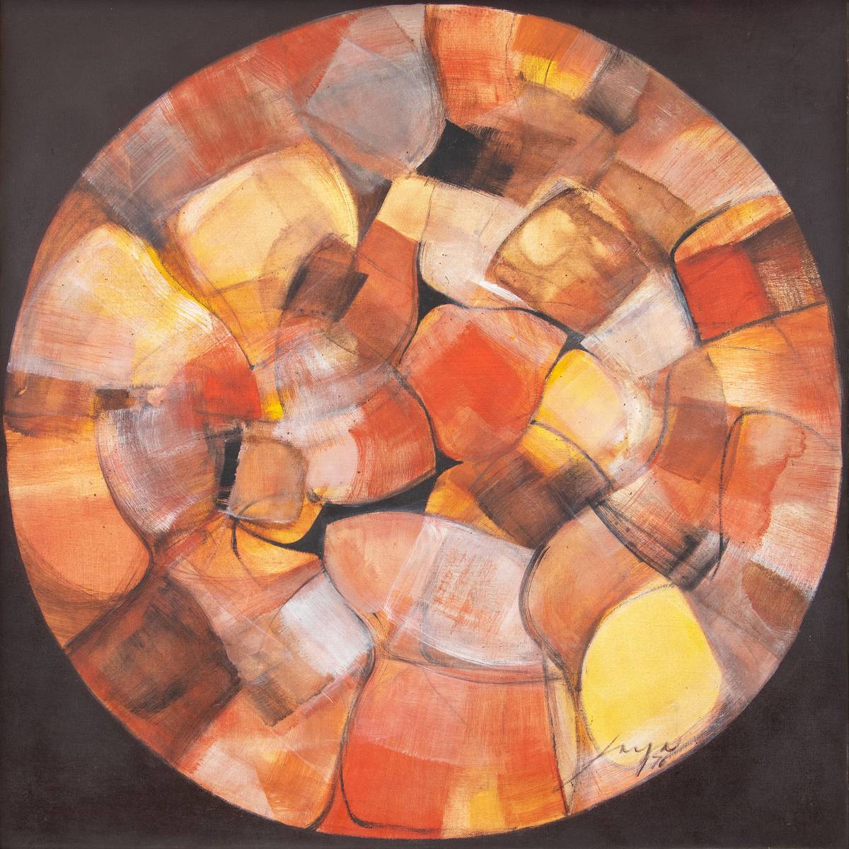 ‘Alay,’ Jose Joya’s acrylic on canvas from 1976, 34 x 34 inches, estimated at P10 million to P12 million.
